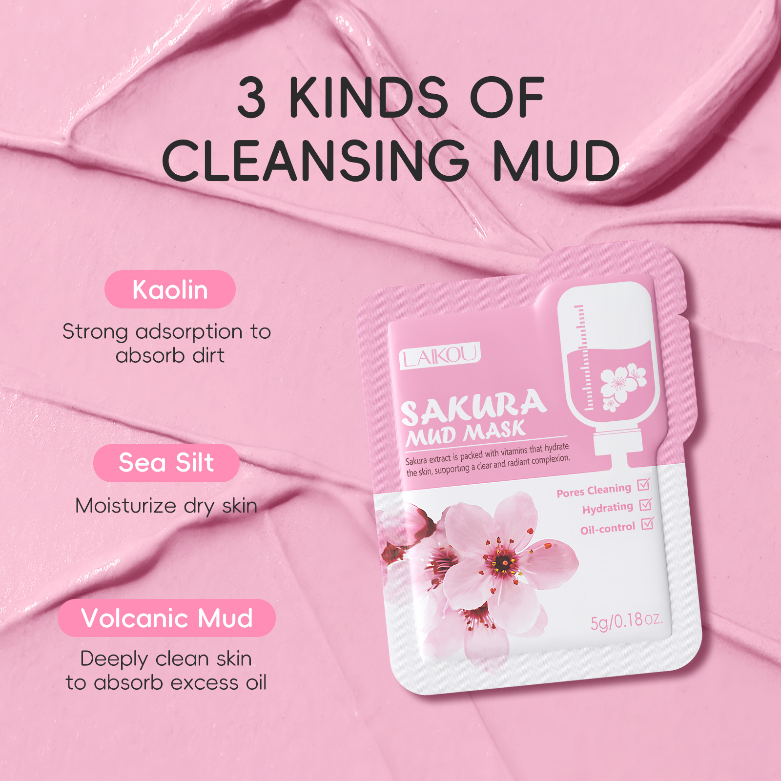 Laikou Sakura Clay Mask Trial  - Dust Mask Construction review and price