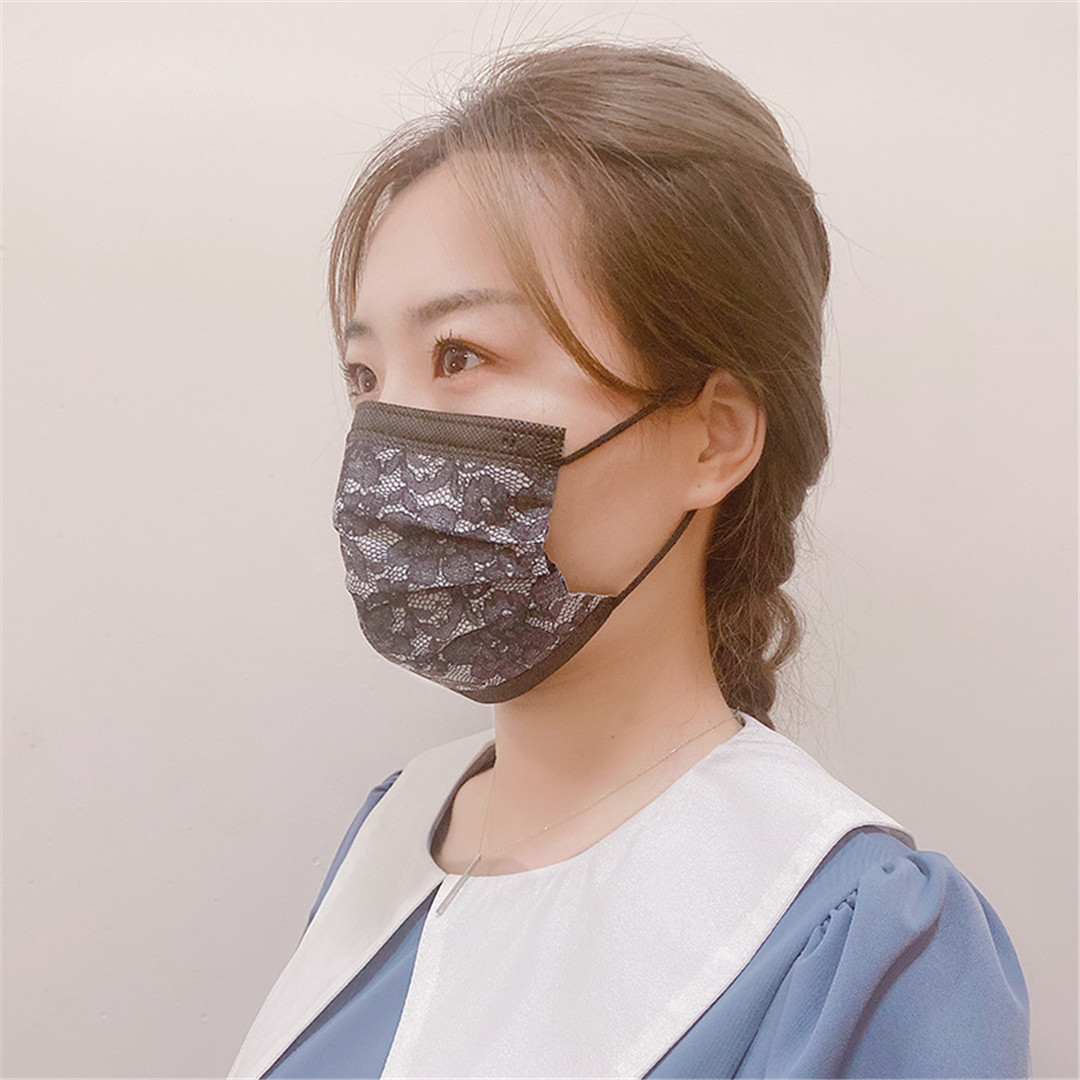 50PCS Disposable Lace Mouth Ma - Disposable Mask Blue review and price