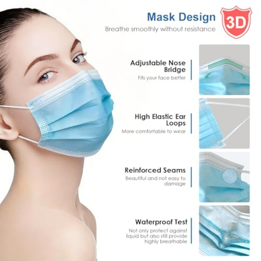 Blue Disposable Face Masks 100 - Disposable Mask Blue review and price