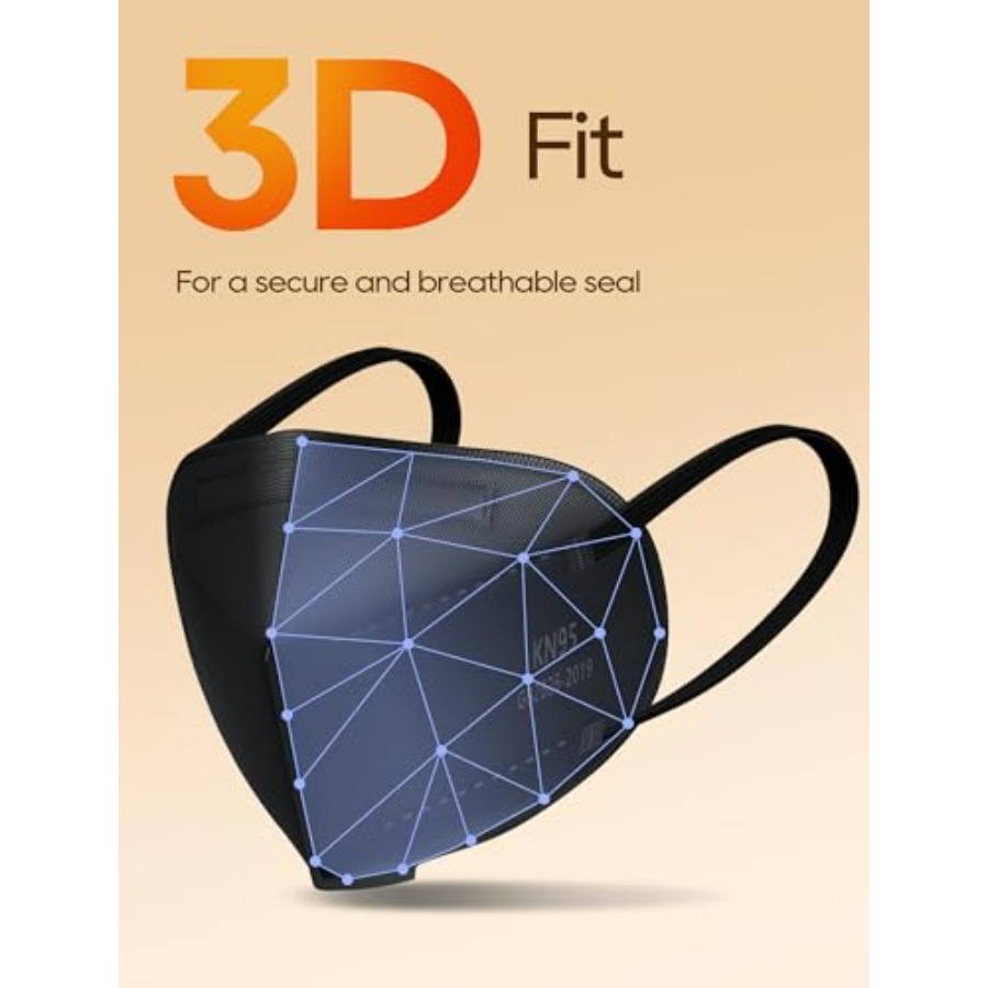 KN95 Face Masks 50 Pack for Ad - Black Face Mask Pack review and price