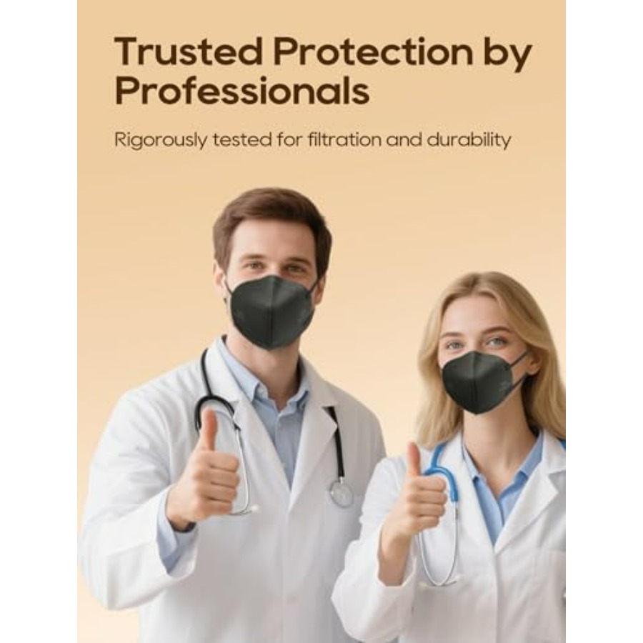 KN95 Face Masks 50 Pack for Ad - Black Face Mask Pack review and price